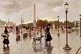Famous Place Paintings - Place De La Concorde